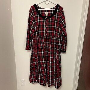 Lanz of Salzburg Dress Red and Black Plaid Size 1X